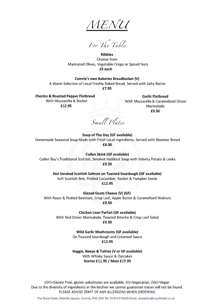 The Royal Hotel Comrie Menu - Main Menu Sept 2026_Page_1 The Royal Hotel Comrie Menu - Main Menu Sept 2026 Page 1